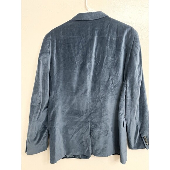 Murano Velvet Blazer Sport Coat 2 Button Jacket Size Large Blue Formal Wedding - Picture 6 of 10